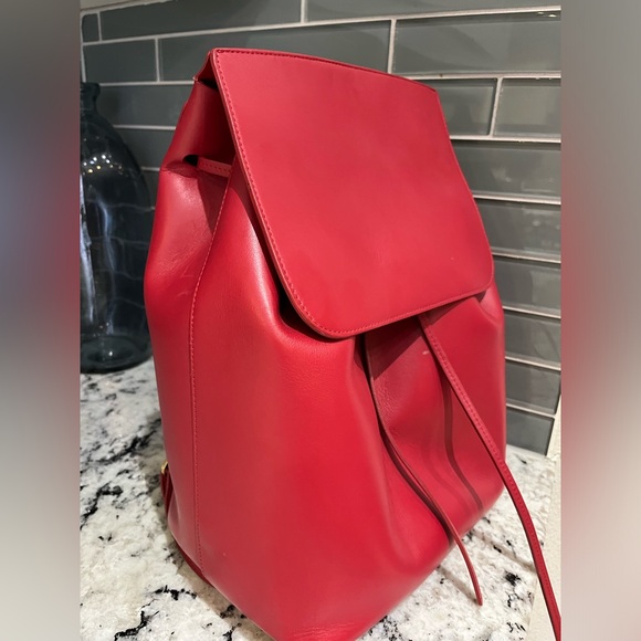 Mansur Gavriel Red Leather Backpack - Picture 5 of 13